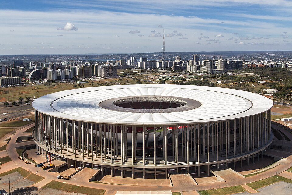 Vista aérea de un estadio brasileño